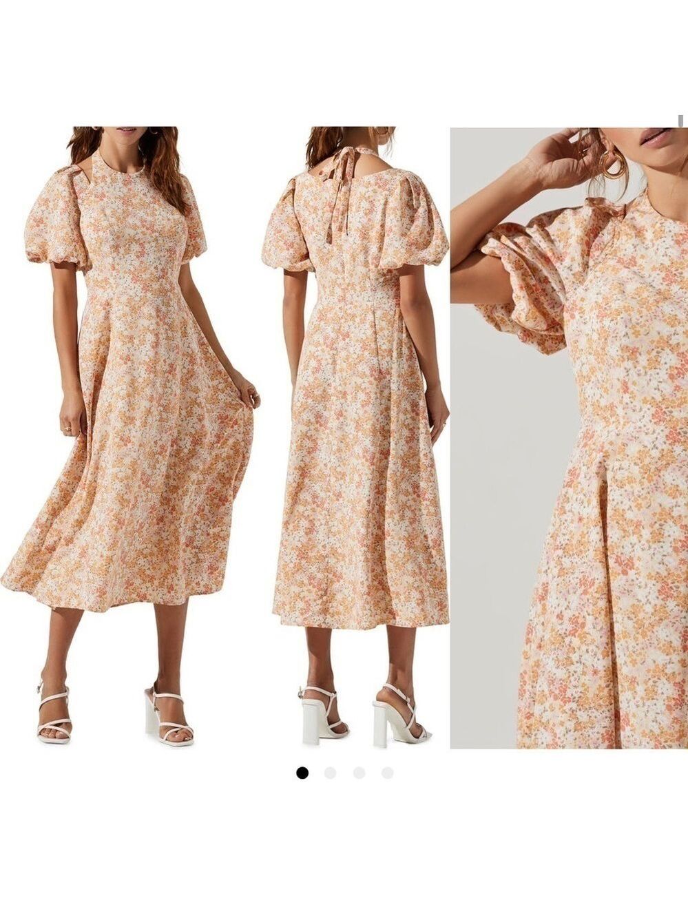FLORAL Print Cutout
Shoulder Dress